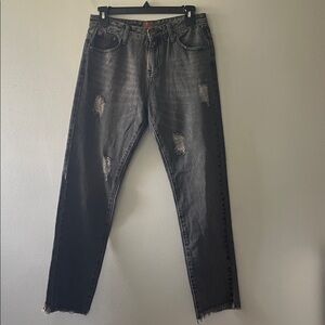 37. POL Faded Black Distressed Jeans